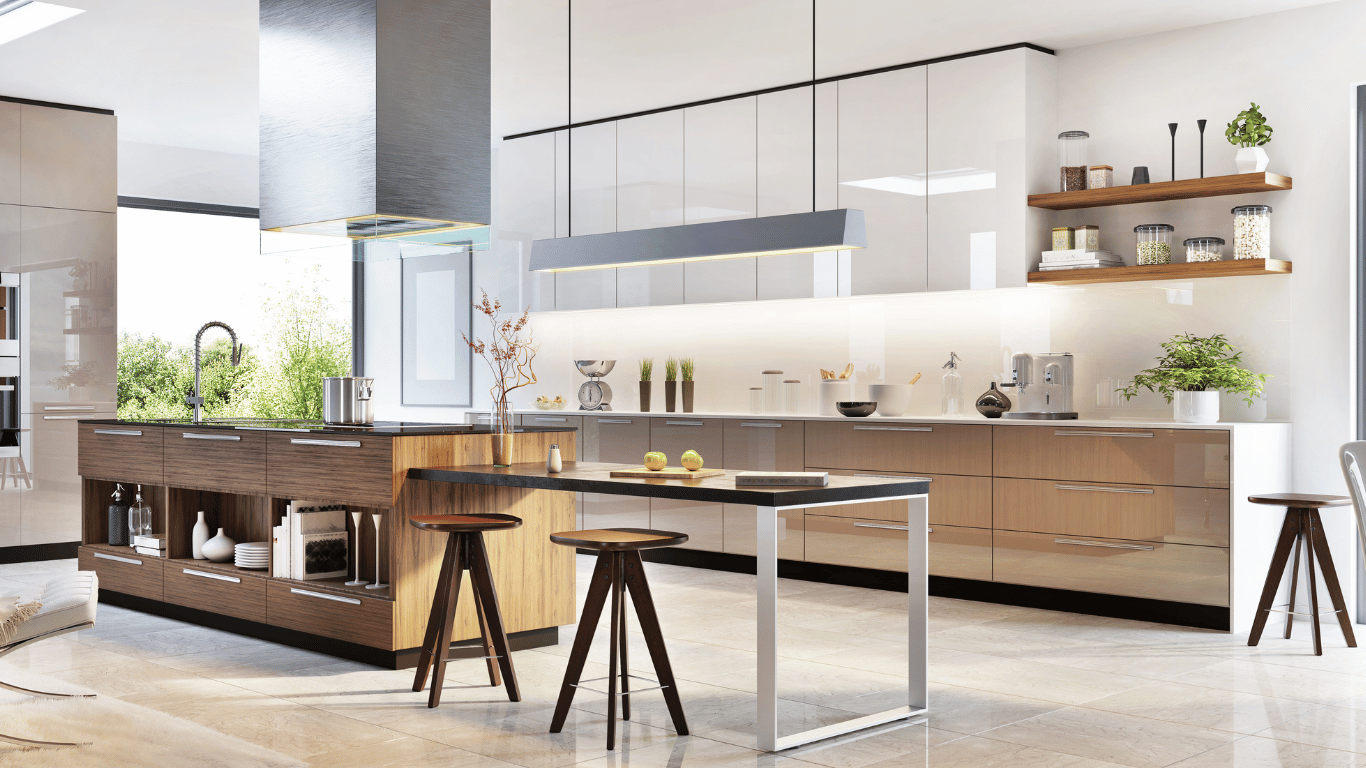 Mixed metals in modern kitchen