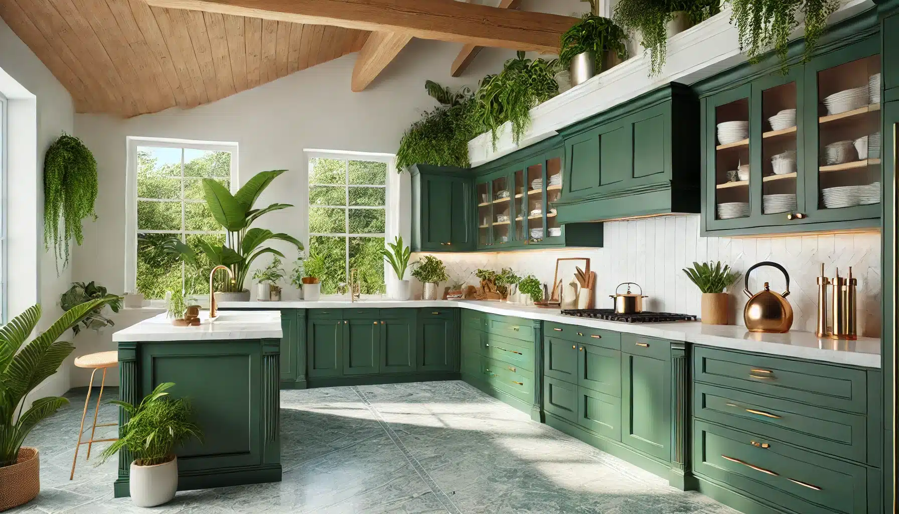 Forest Green kitchen cabinet color