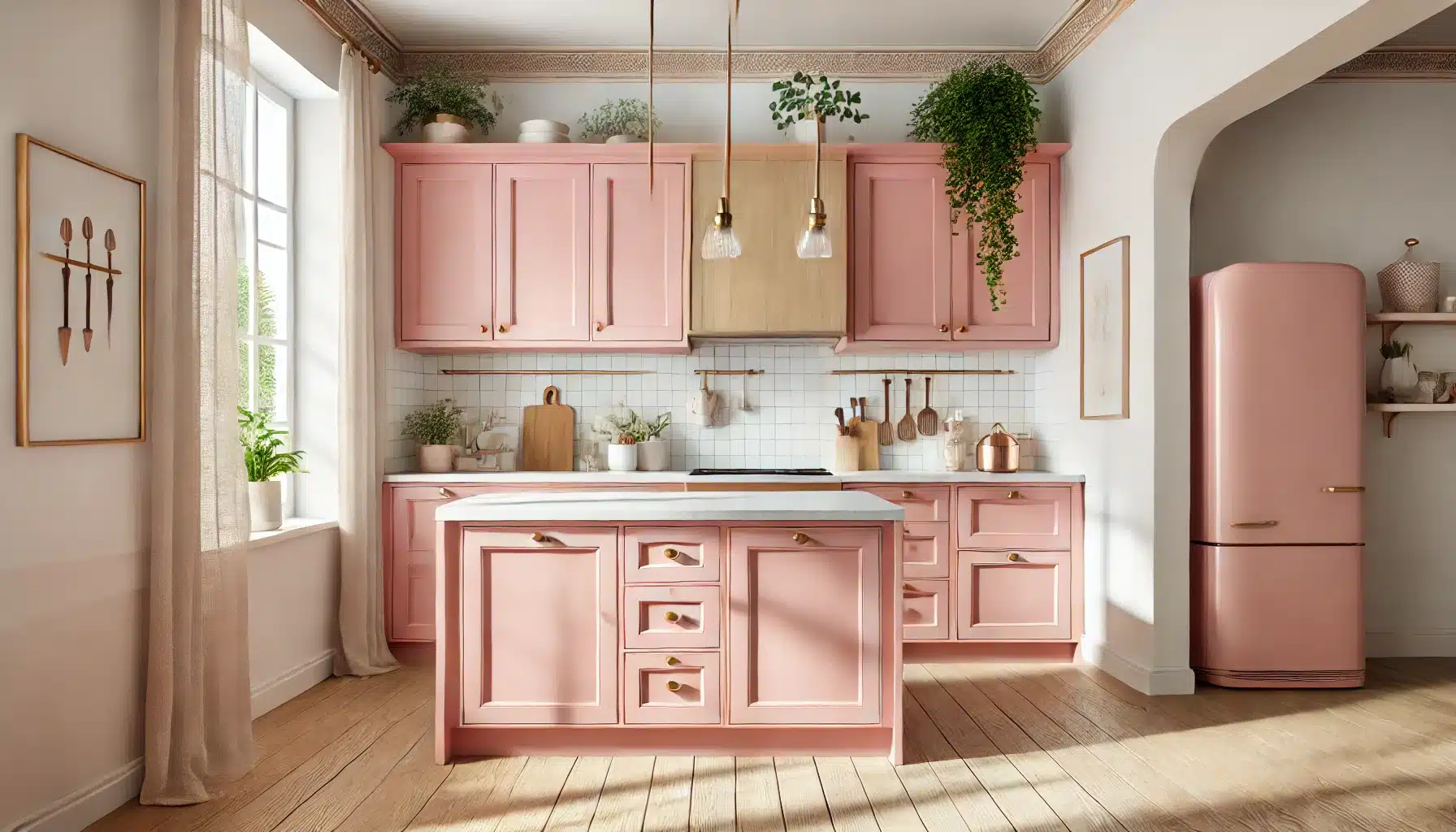 Blush Pink kitchen cabinet color