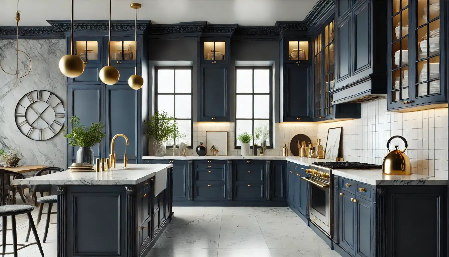 Navy Blue kitchen cabinet color